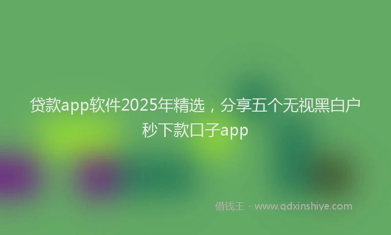 贷款app软件2025年精选，分享五个无视黑白户秒下款口子app