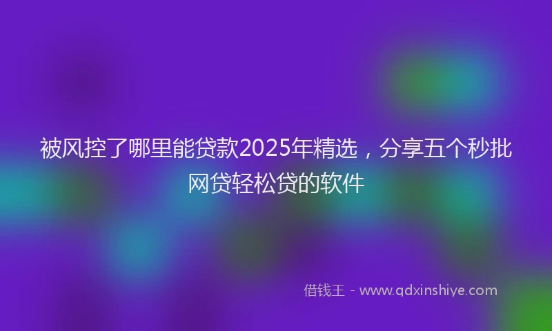 被风控了哪里能贷款2025年精选，分享五个秒批网贷轻松贷的软件