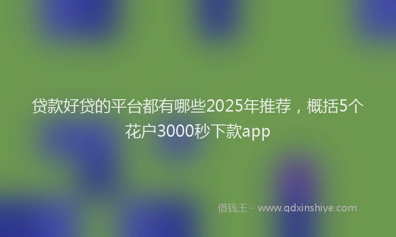贷款好贷的平台都有哪些2025年推荐，概括5个花户3000秒下款app
