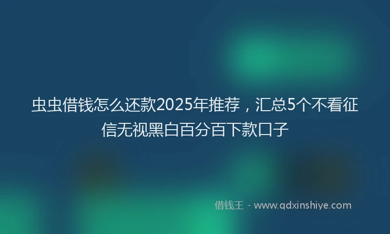 虫虫借钱怎么还款2025年推荐，汇总5个不看征信无视黑白百分百下款口子