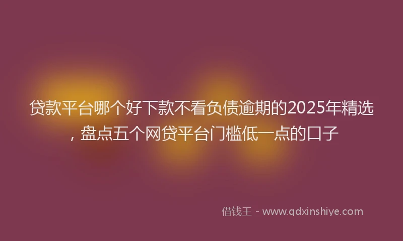 贷款平台哪个好下款不看负债逾期的2025年精选，盘点五个网贷平台门槛低一点的口子
