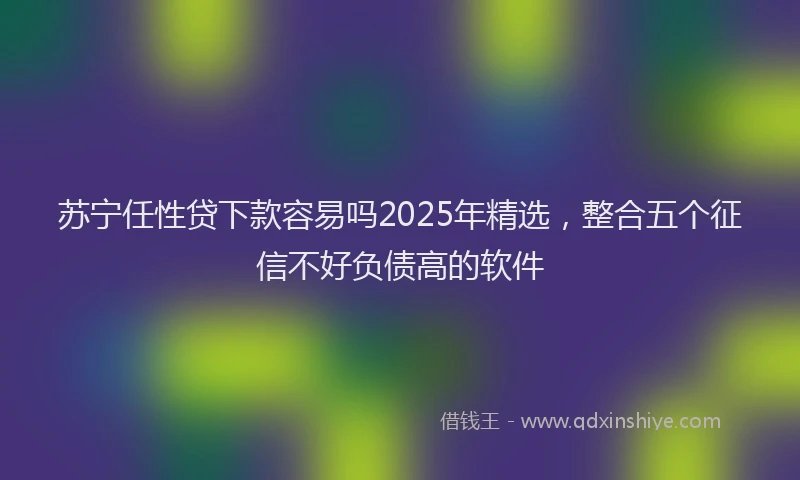 苏宁任性贷下款容易吗2025年精选，整合五个征信不好负债高的软件