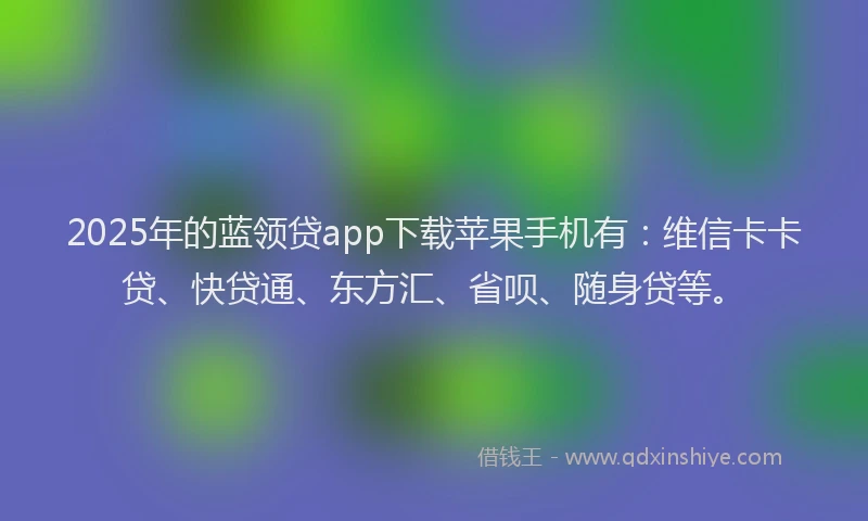 2025年的蓝领贷app下载苹果手机有：维信卡卡贷、快贷通、东方汇、省呗、随身贷等。