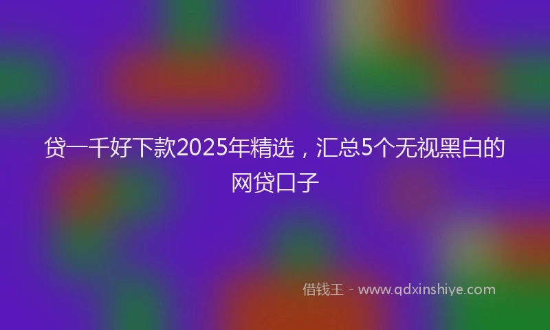 贷一千好下款2025年精选，汇总5个无视黑白的网贷口子