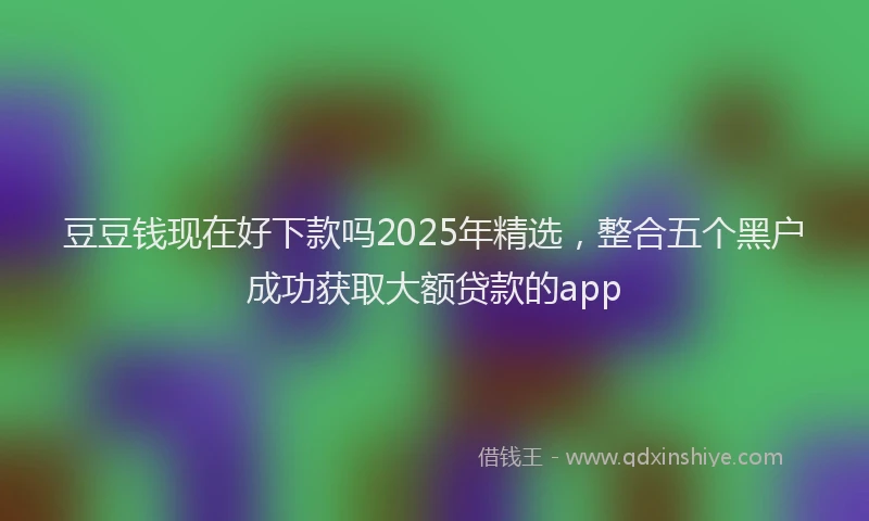 豆豆钱现在好下款吗2025年精选，整合五个黑户成功获取大额贷款的app