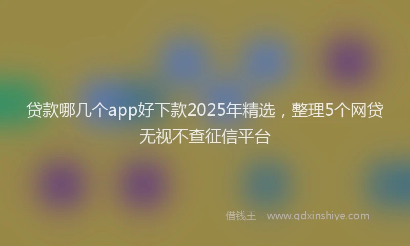 贷款哪几个app好下款2025年精选，整理5个网贷无视不查征信平台