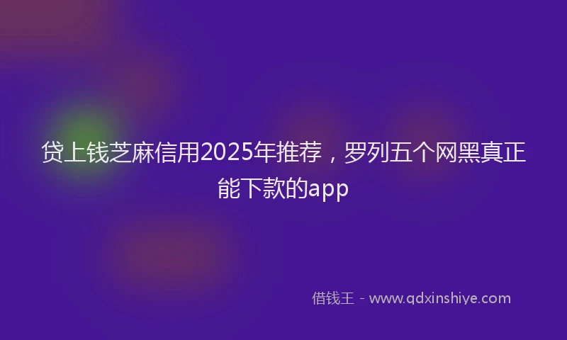 贷上钱芝麻信用2025年推荐，罗列五个网黑真正能下款的app