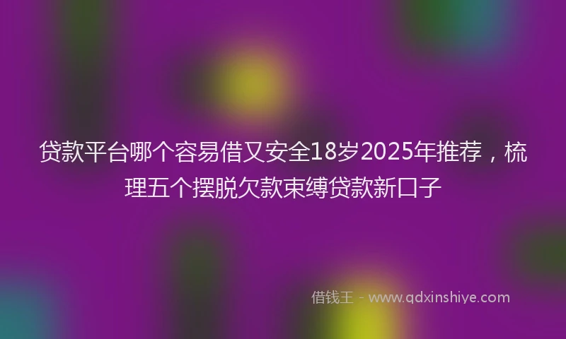 贷款平台哪个容易借又安全18岁2025年推荐，梳理五个摆脱欠款束缚贷款新口子