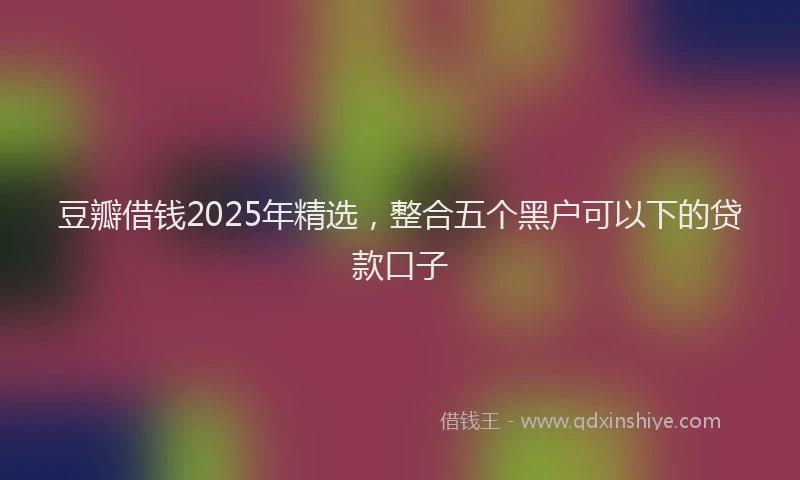 豆瓣借钱2025年精选，整合五个黑户可以下的贷款口子