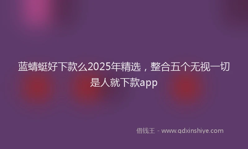 蓝蜻蜓好下款么2025年精选，整合五个无视一切是人就下款app