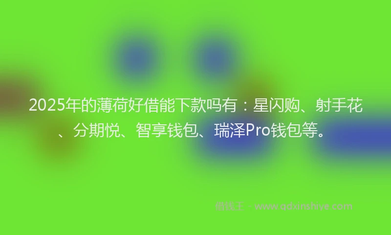 2025年的薄荷好借能下款吗有：星闪购、射手花、分期悦、智享钱包、瑞泽Pro钱包等。