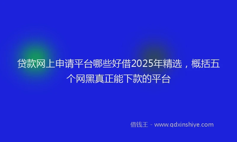贷款网上申请平台哪些好借2025年精选，概括五个网黑真正能下款的平台