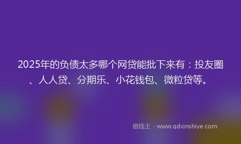 2025年的负债太多哪个网贷能批下来有:投友圈、人人贷、分期乐、小花钱包、微粒贷等。