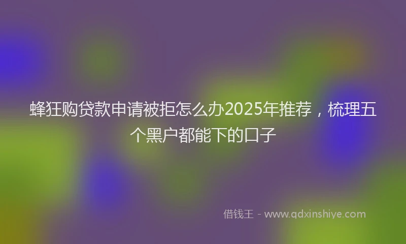 蜂狂购贷款申请被拒怎么办2025年推荐，梳理五个黑户都能下的口子