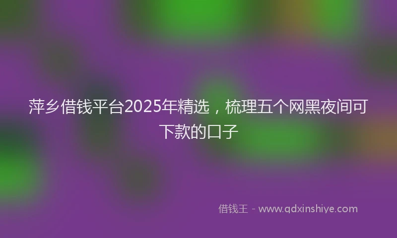 萍乡借钱平台2025年精选，梳理五个网黑夜间可下款的口子