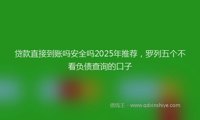 贷款直接到账吗安全吗2025年推荐，罗列五个不看负债查询的口子