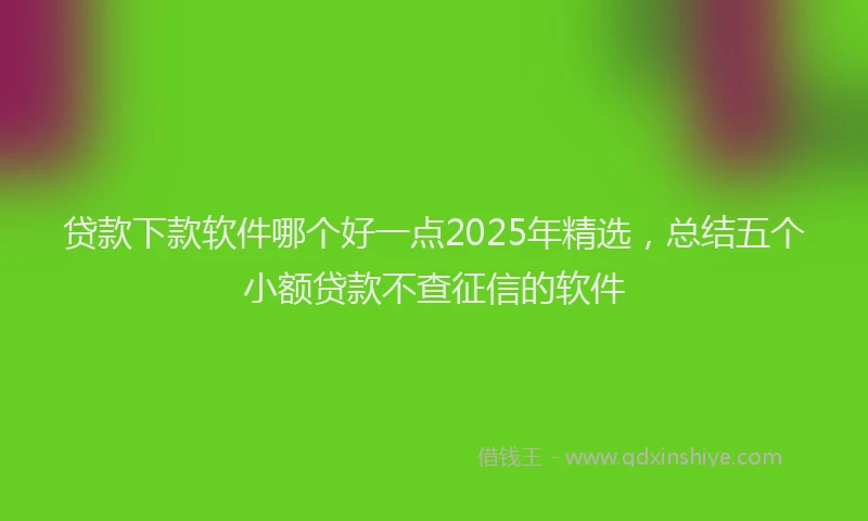 贷款下款软件哪个好一点2025年精选，总结五个小额贷款不查征信的软件