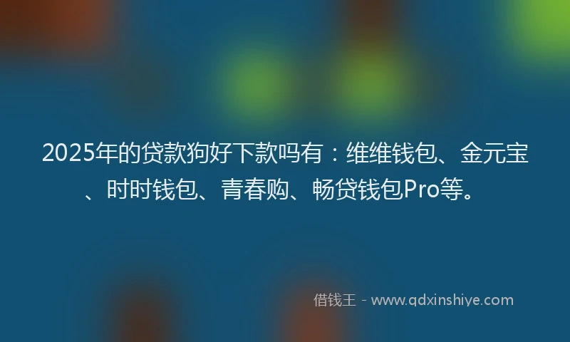 2025年的贷款狗好下款吗有：维维钱包、金元宝、时时钱包、青春购、畅贷钱包Pro等。