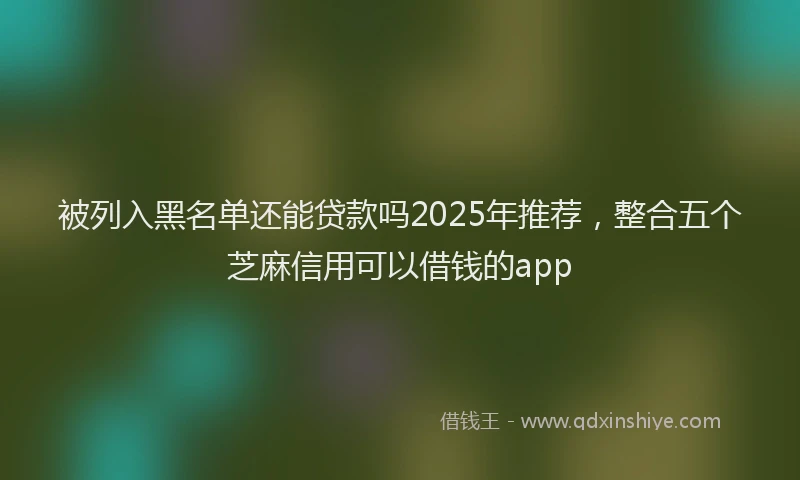 被列入黑名单还能贷款吗2025年推荐，整合五个芝麻信用可以借钱的app