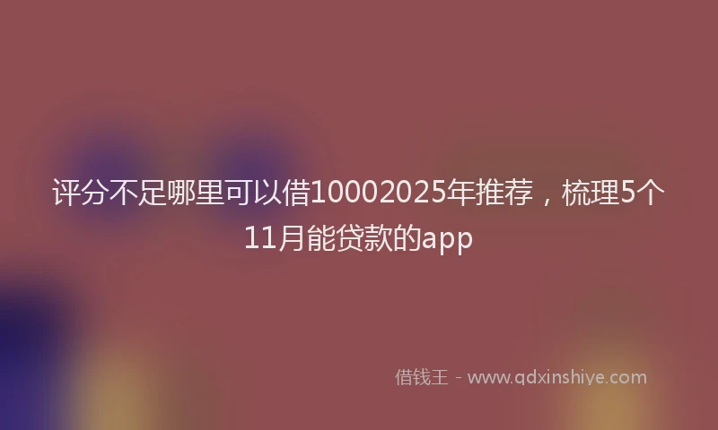 评分不足哪里可以借10002025年推荐，梳理5个11月能贷款的app
