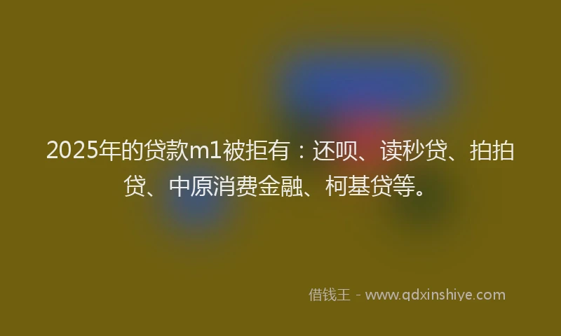 2025年的贷款m1被拒有：还呗、读秒贷、拍拍贷、中原消费金融、柯基贷等。