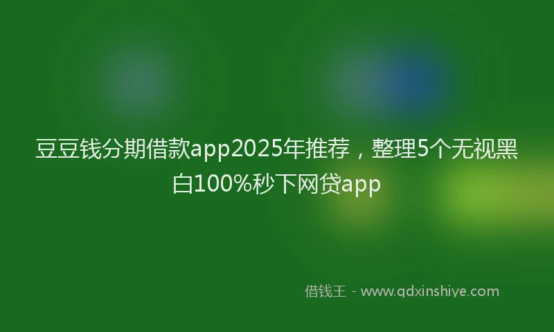 豆豆钱分期借款app2025年推荐，整理5个无视黑白100%秒下网贷app