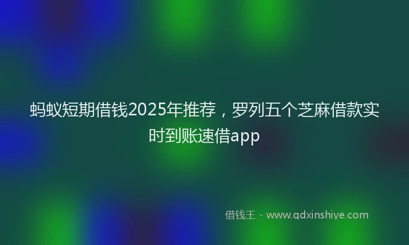 蚂蚁短期借钱2025年推荐，罗列五个芝麻借款实时到账速借app