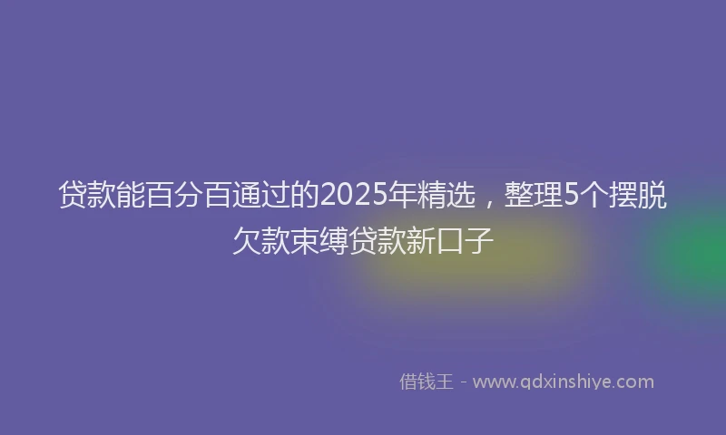 贷款能百分百通过的2025年精选，整理5个摆脱欠款束缚贷款新口子
