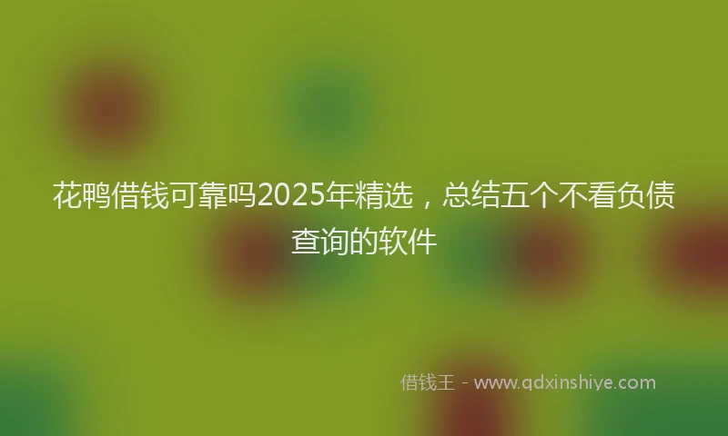 花鸭借钱可靠吗2025年精选，总结五个不看负债查询的软件