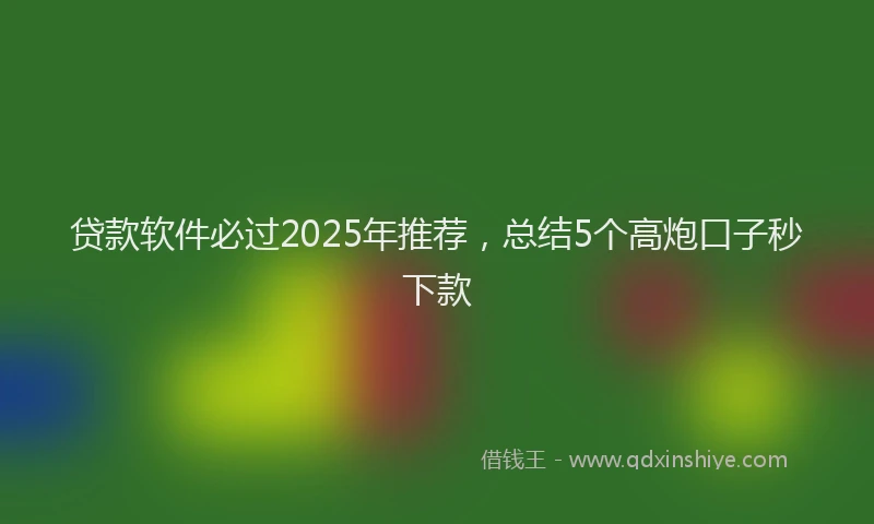 贷款软件必过2025年推荐，总结5个高炮口子秒下款
