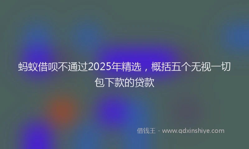 蚂蚁借呗不通过2025年精选，概括五个无视一切包下款的贷款