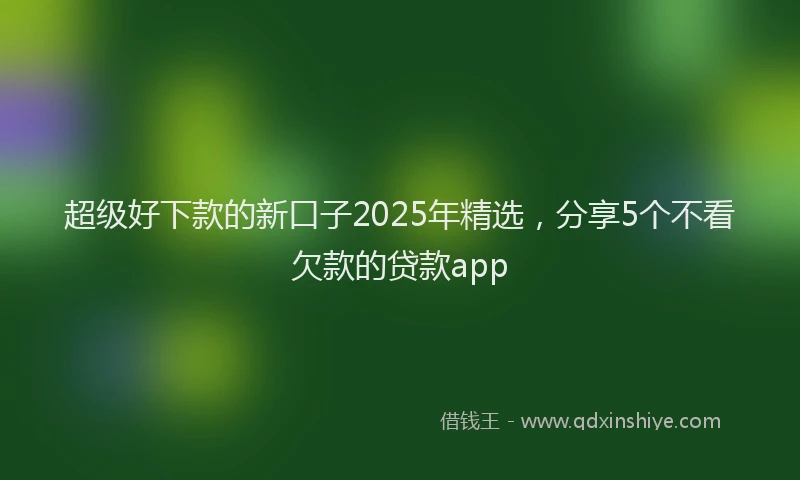 超级好下款的新口子2025年精选，分享5个不看欠款的贷款app