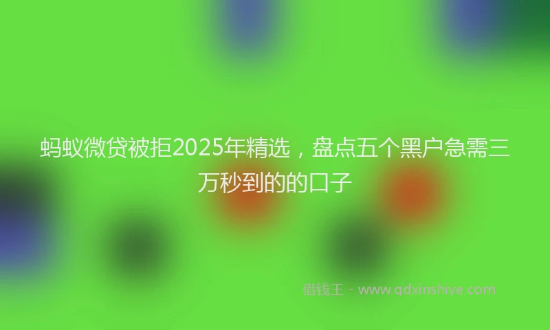 蚂蚁微贷被拒2025年精选，盘点五个黑户急需三万秒到的的口子