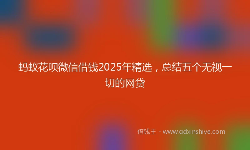 蚂蚁花呗微信借钱2025年精选，总结五个无视一切的网贷