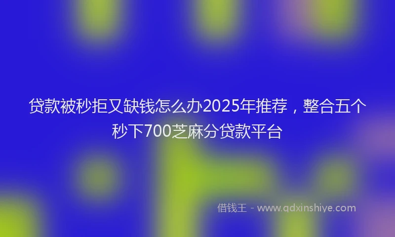 贷款被秒拒又缺钱怎么办2025年推荐，整合五个秒下700芝麻分贷款平台