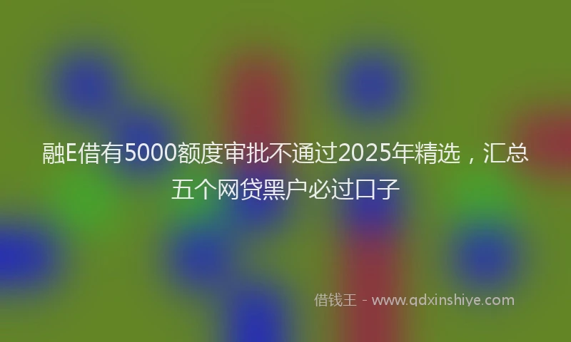 融E借有5000额度审批不通过2025年精选，汇总五个网贷黑户必过口子