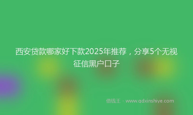 西安贷款哪家好下款2025年推荐，分享5个无视征信黑户口子