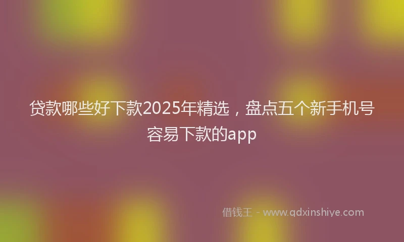 贷款哪些好下款2025年精选，盘点五个新手机号容易下款的app