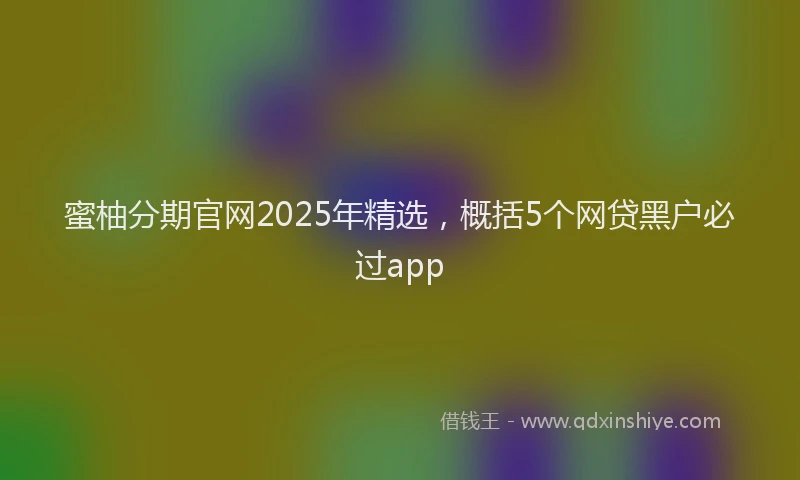 蜜柚分期官网2025年精选，概括5个网贷黑户必过app