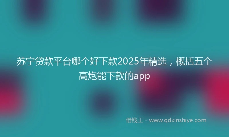 苏宁贷款平台哪个好下款2025年精选，概括五个高炮能下款的app