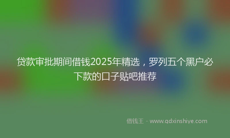 贷款审批期间借钱2025年精选，罗列五个黑户必下款的口子贴吧推荐