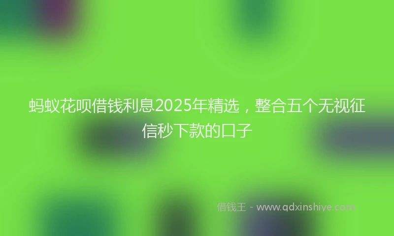 蚂蚁花呗借钱利息2025年精选，整合五个无视征信秒下款的口子