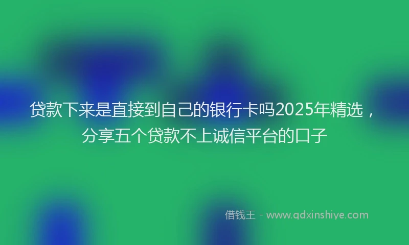 贷款下来是直接到自己的银行卡吗2025年精选，分享五个贷款不上诚信平台的口子