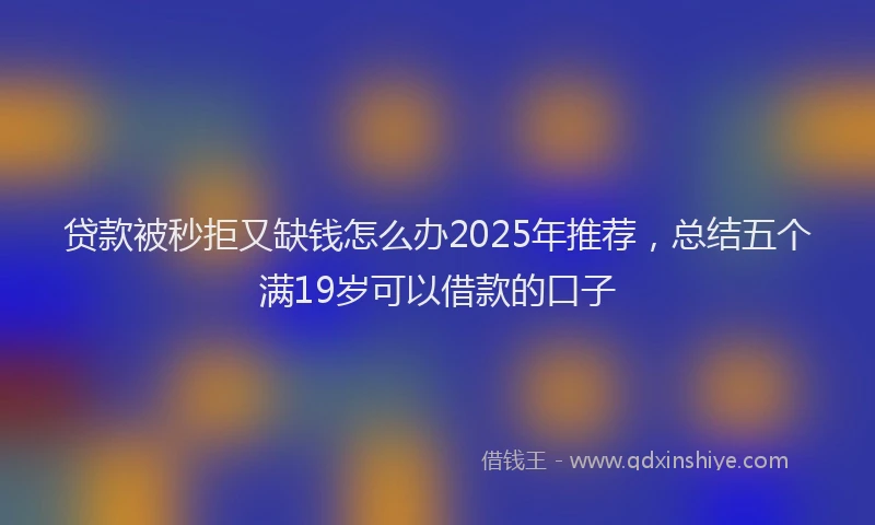 贷款被秒拒又缺钱怎么办2025年推荐，总结五个满19岁可以借款的口子