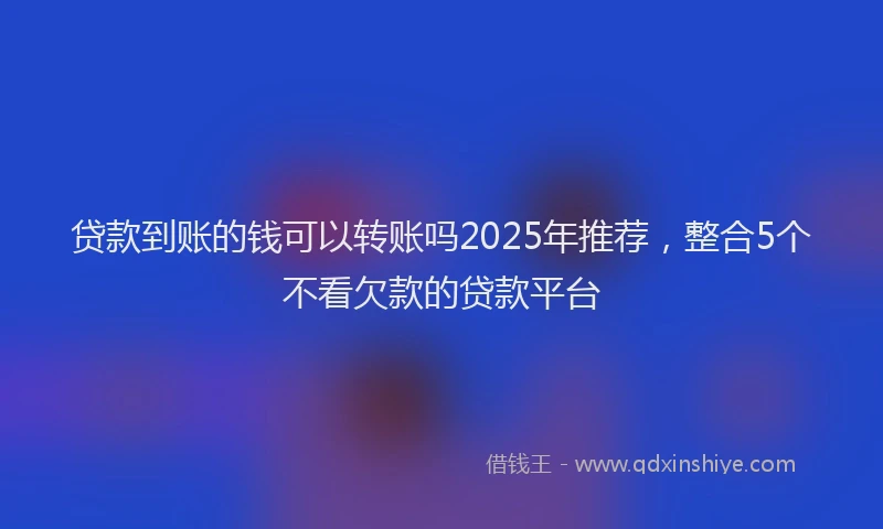 贷款到账的钱可以转账吗2025年推荐，整合5个不看欠款的贷款平台