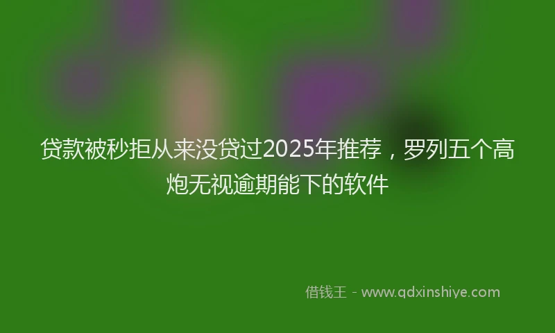 贷款被秒拒从来没贷过2025年推荐，罗列五个高炮无视逾期能下的软件