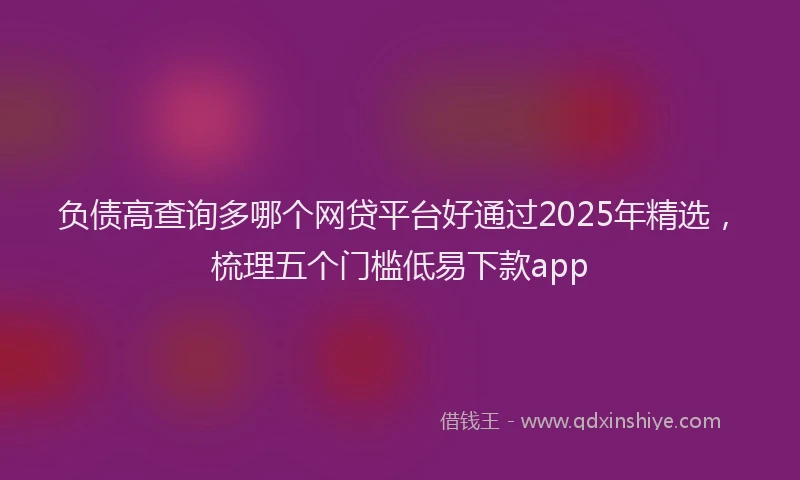 负债高查询多哪个网贷平台好通过2025年精选，梳理五个门槛低易下款app