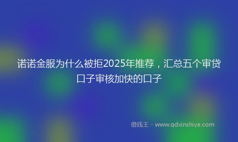 诺诺金服为什么被拒2025年推荐，汇总五个审贷口子审核加快的口子