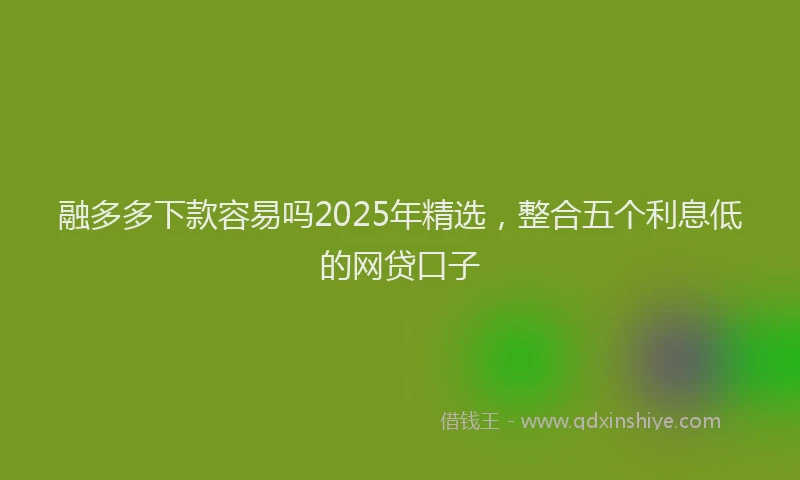 融多多下款容易吗2025年精选，整合五个利息低的网贷口子