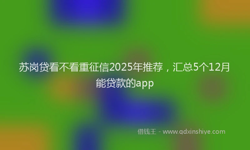 苏岗贷看不看重征信2025年推荐，汇总5个12月能贷款的app